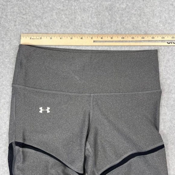 Under Armour Womens Mesh Panel Ankle Crop Leggings‎ Medium 1324403 Grey /Black - Picture 8 of 9
